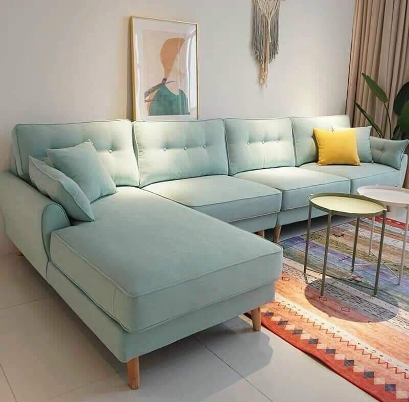 Mẫu ghế sofa vải nỉ dạng góc chữ L đẹp